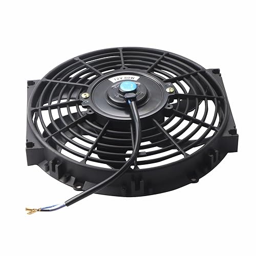 Vista 26 de MOSTPLUS - Juego de 2 ventiladores eléctricos universales delgados, 12 V, con paquete de montaje de 7 pulgadas, color negro.