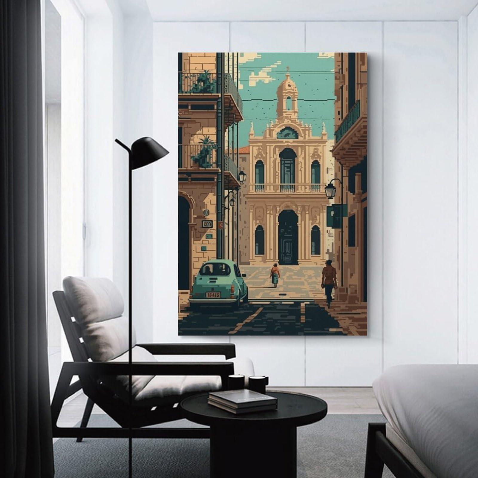 Junmoney Vintage European Street Scene Canvas Wall Decor 24x36inch(60x90cm), for Workspace Walls, Study Corners Or Bedrooms, Decorative Artwork for Productive Spaces