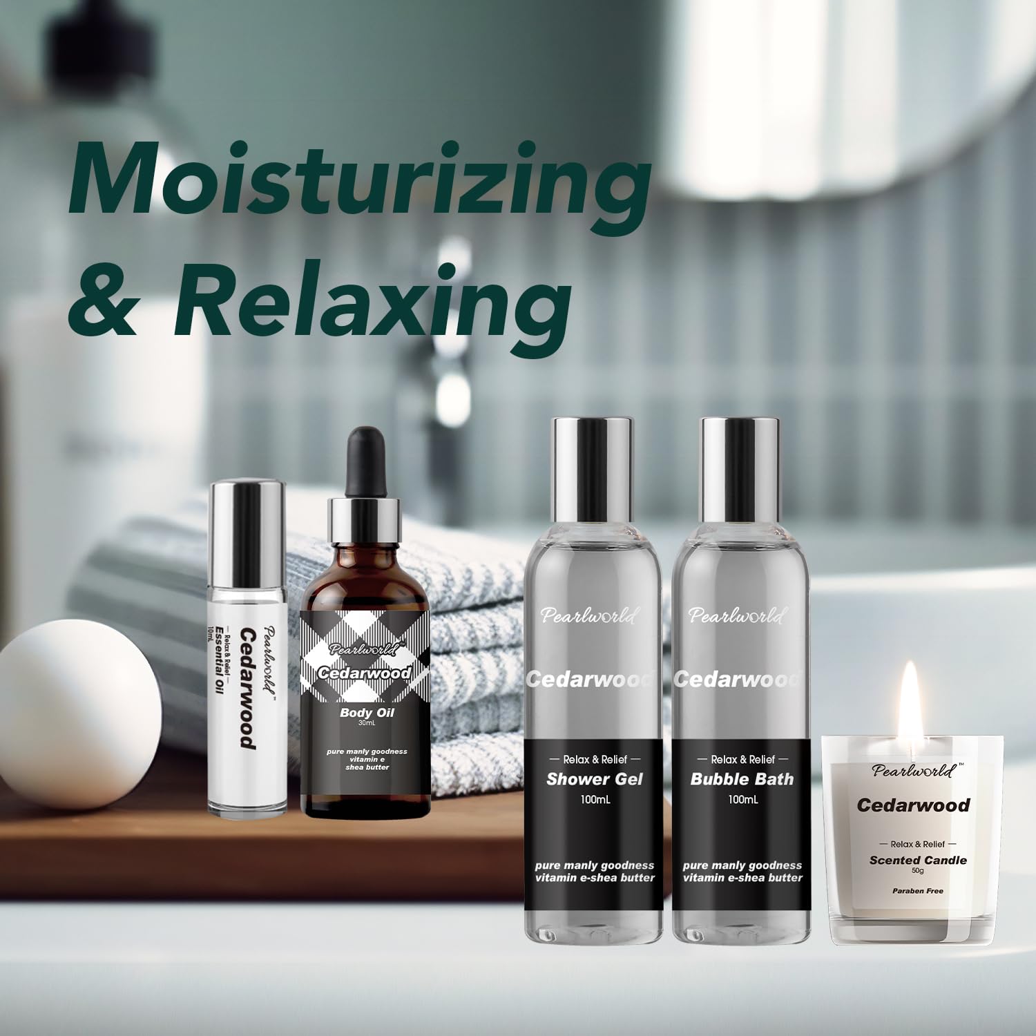 12Pcs Men's Spa Gift Set - Cedarwood Bath & Body Care Kit, Home Spa Set with Natural, Perfect Gifts for Men - Father's Day, Birthday, Valentine's & Christmas - Image 3