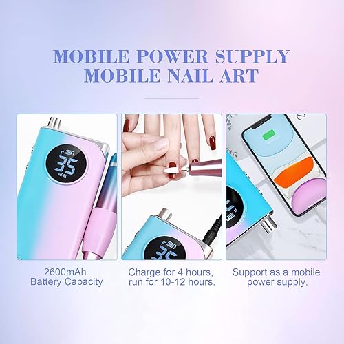 Miniatura 6 de Saviland Taladro de uñas recargable de 40000 RPM y látex líquido para uñas