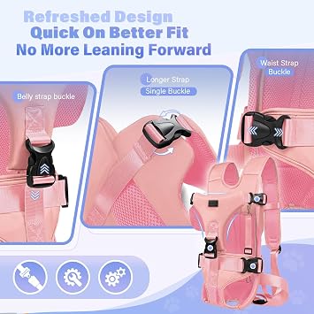 YUDODO Front Pet Carrier Backpack for Small Dog, Legs Out Dog Chest Carrier | Safety Belt, Ergonomic Support, Hands Free, Durable & Comfortable, For Walking Hiking Cycling, Pink, M