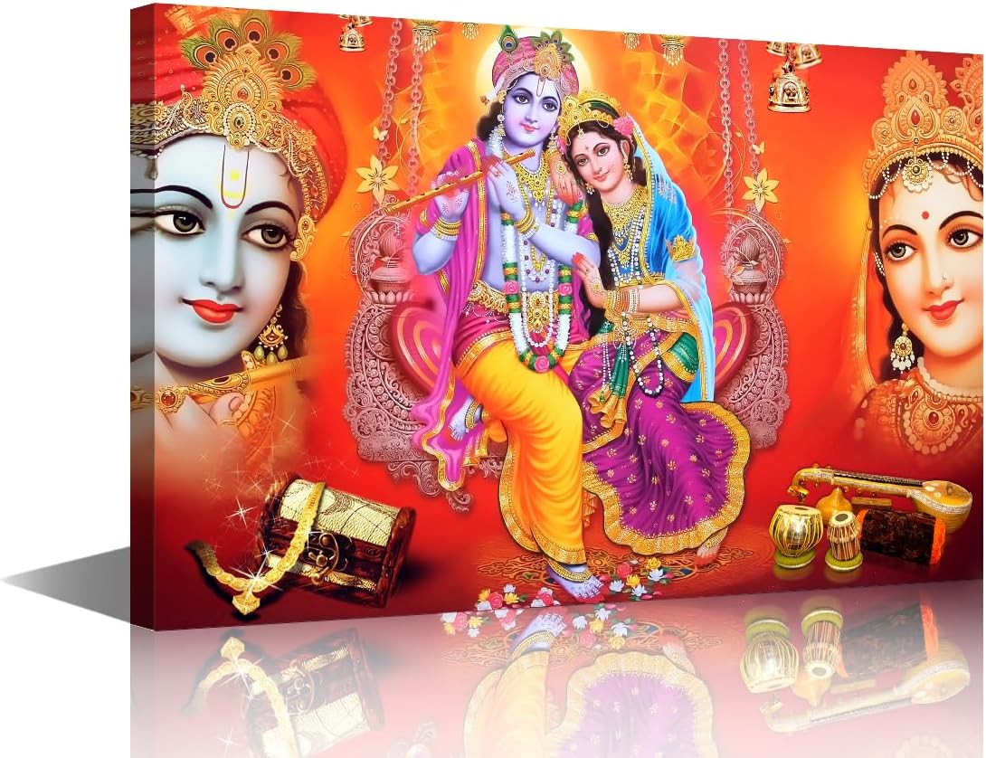 TUMOVO Lord Krishna Poster Wall Decor Ganesha Art Paintings Wall Art ...