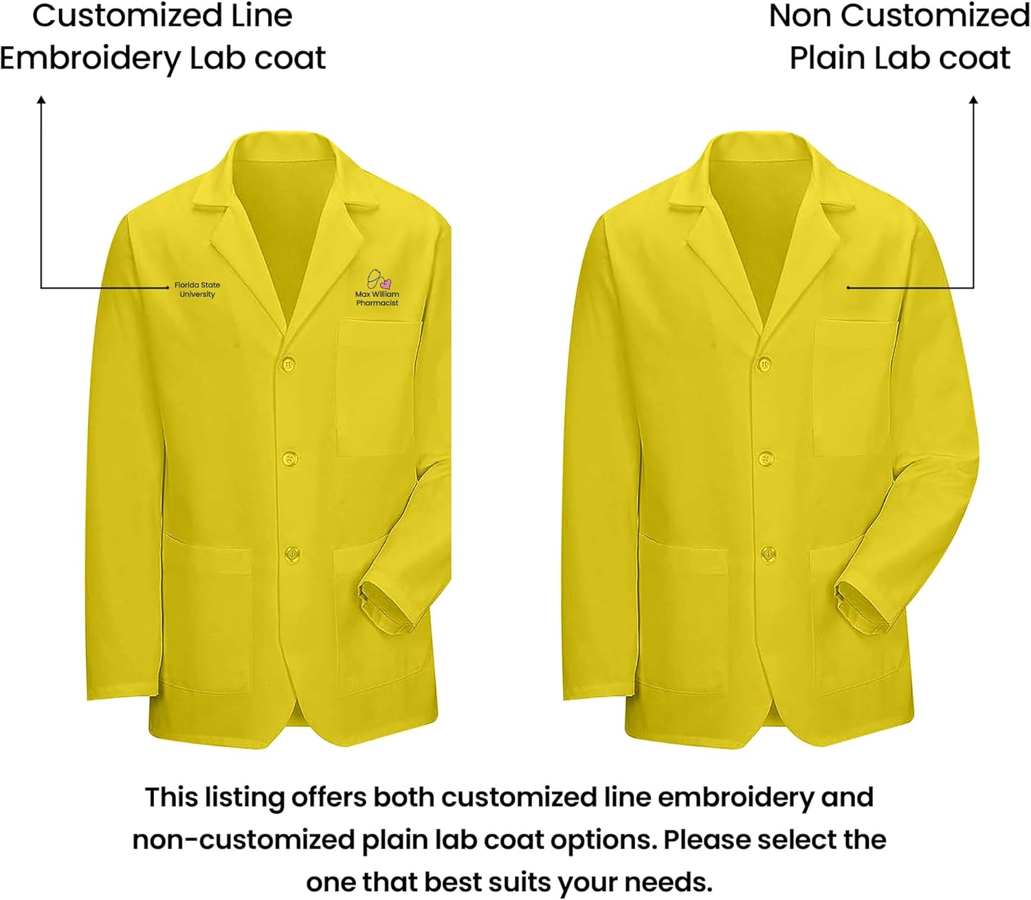 HEEDFIT Panda Uniform 31" Lab Coat for Men, Professional, Custom Fit