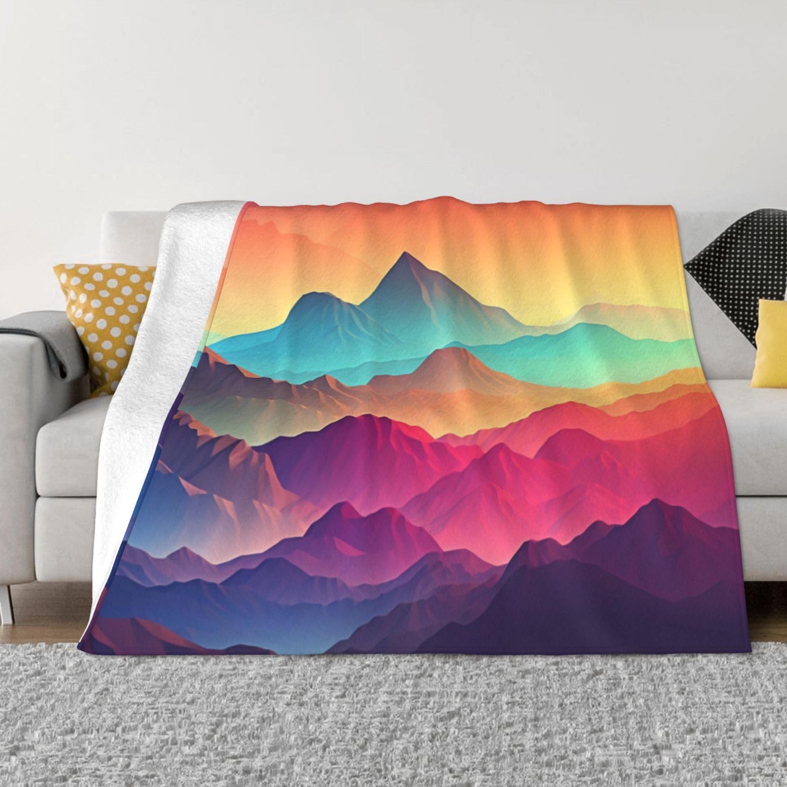 Couverture micro-polaire Color Mountain contre le froid légère flanelle canapé et voyage