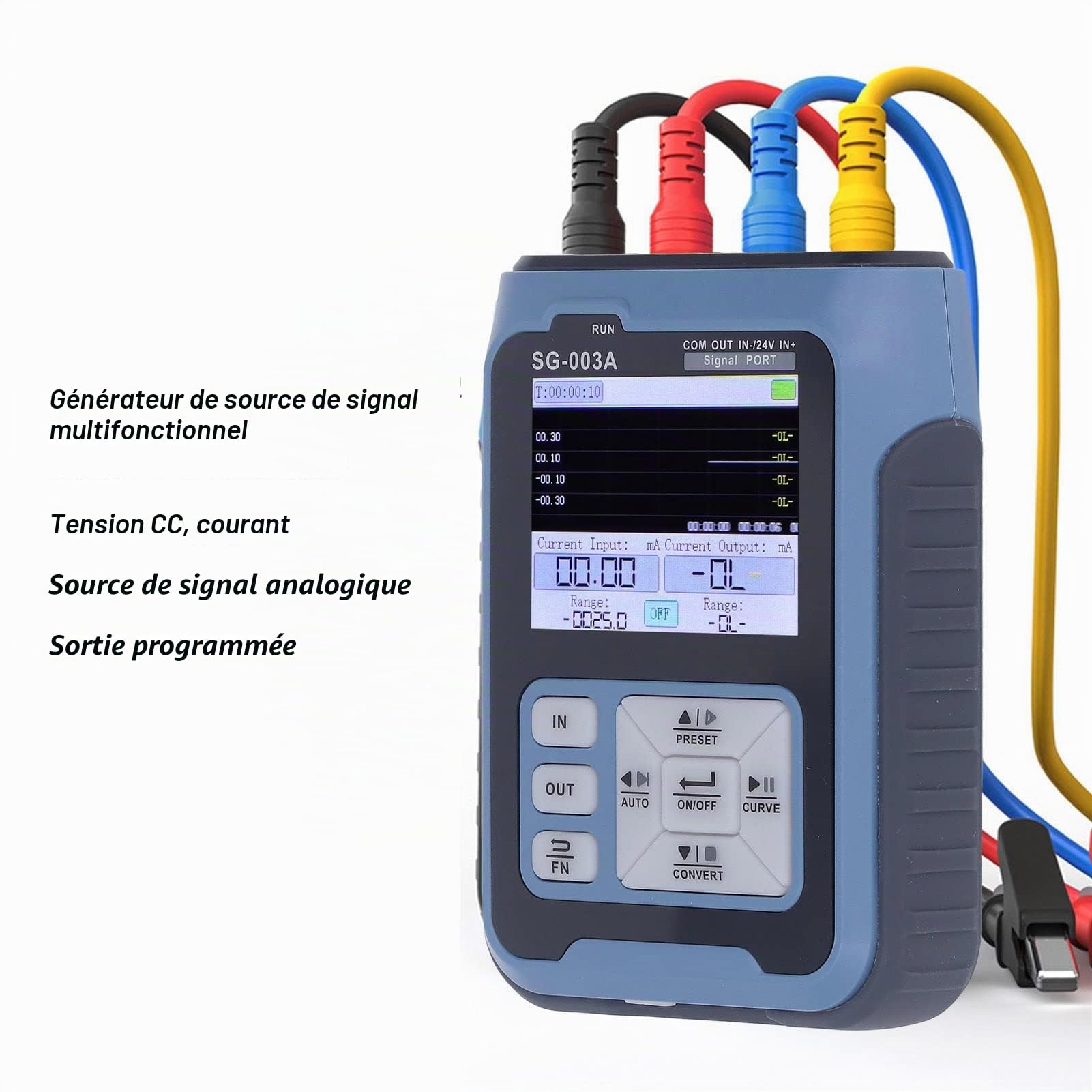 SG 003A Générateur de Source de Signal Multifonction Modes de Signal Multiples Fonction de Sortie Automatique Générateur de Fréquence de Tension D'affichage Numérique 2,4 Pouces pour le Débogage