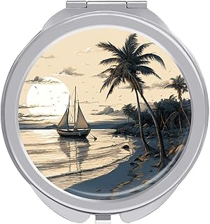 Palm Trees Fishing Boat Travel Makeup Mirror ...