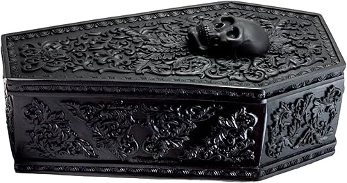Miniatura 4 de Ebros Día de los Muertos Gótico Barroco Floral Skull Ataúd Decorativo Joyero Figurita DOD Floral Calaveras de Azúcar Esqueletos Osario Macabra