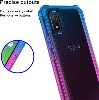 Ailiber for Cloud Mobile Stratus C8 Phone Case, Screen Protector-Blue Pink