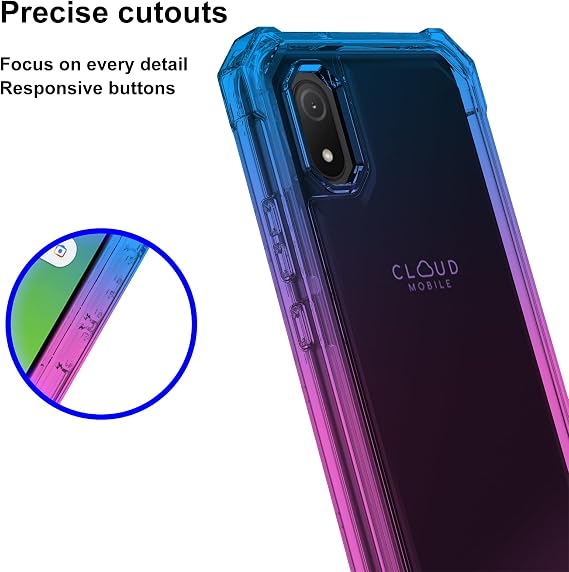 Ailiber for Cloud Mobile Stratus C8 Phone Case, Screen Protector-Blue Pink