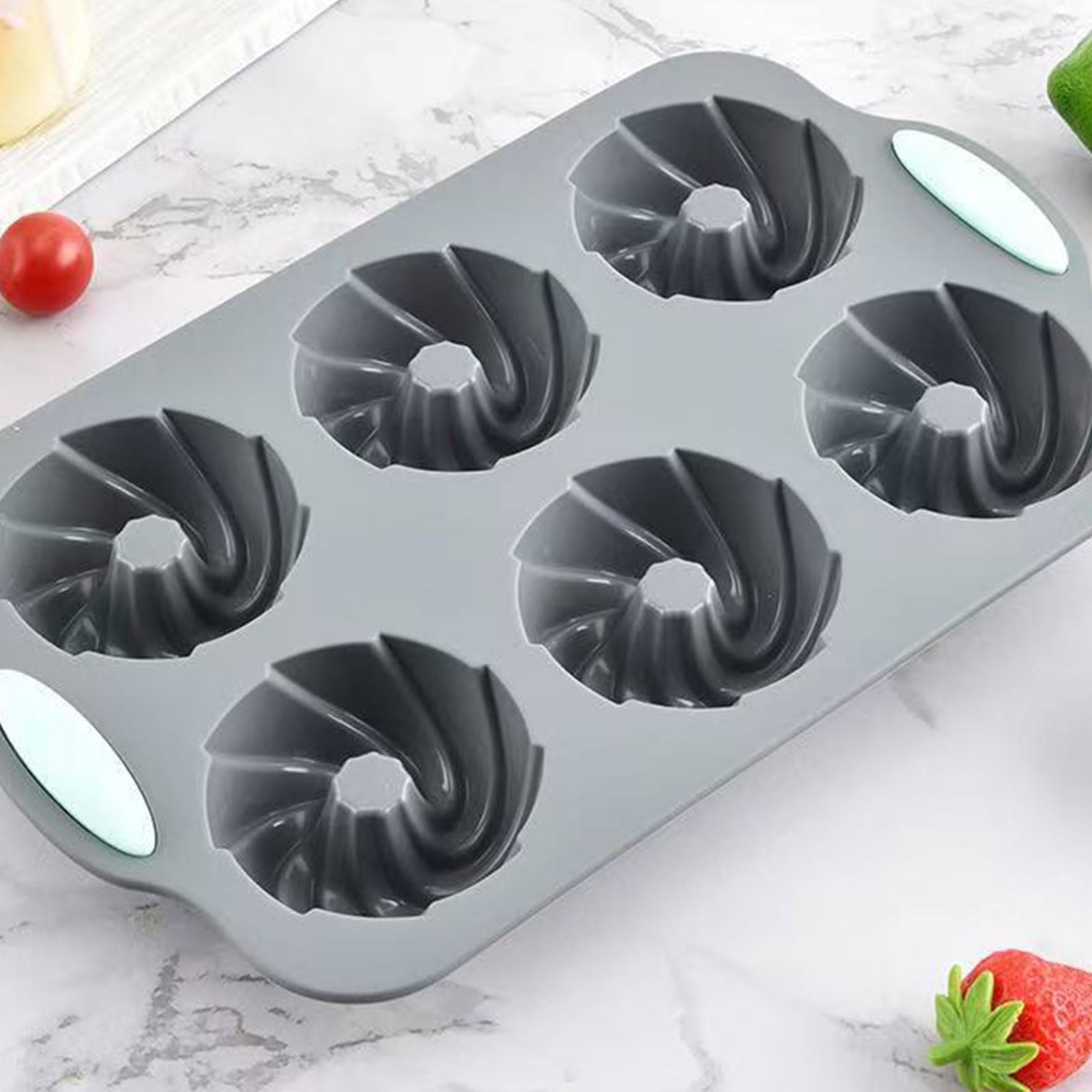 Moules en silicone avec 6 cavités pour petits gâteaux cannelés, savons, toasts au chocolat, utilisation polyvalente, moule à gâteau cannelé en silicone
