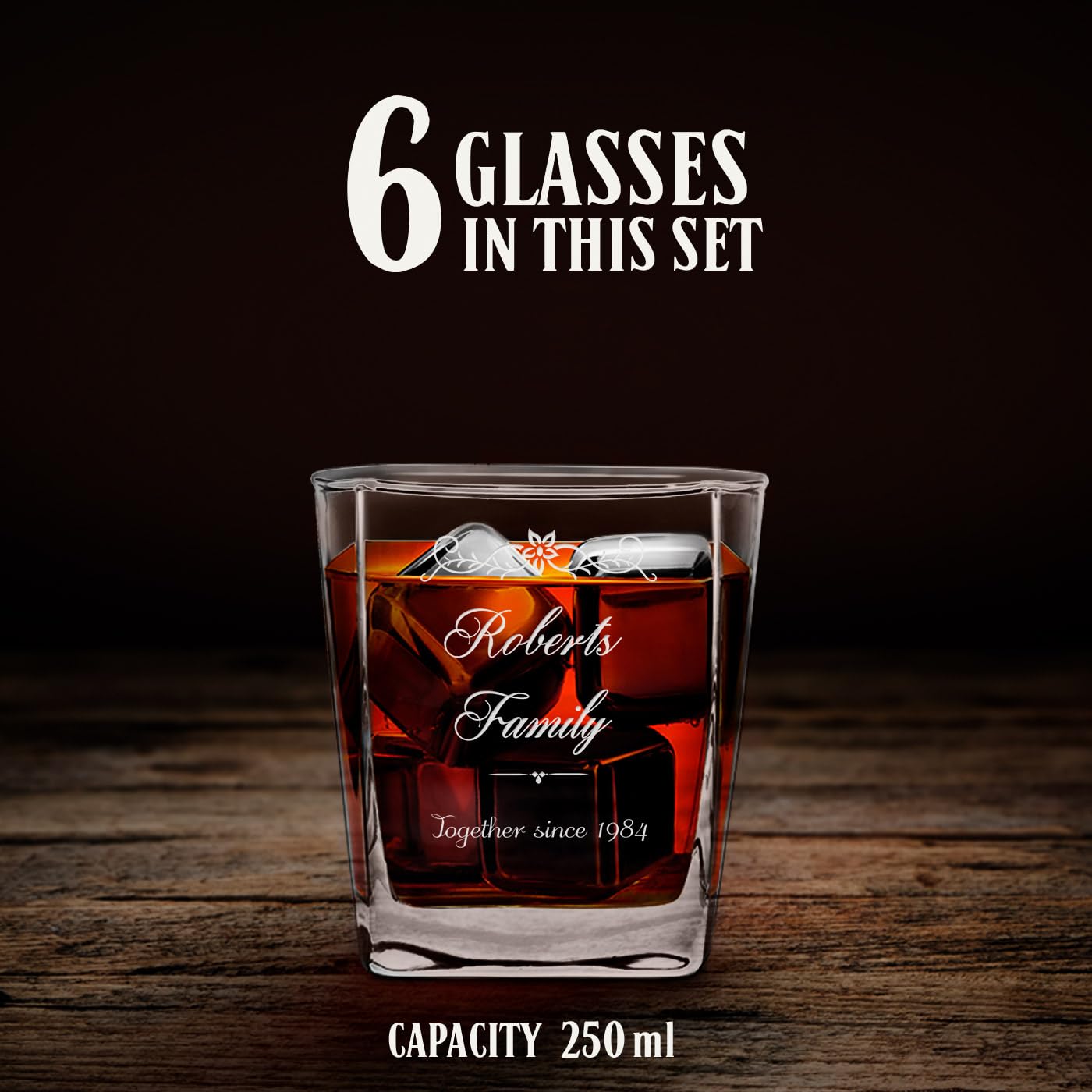 Aazon.co | Averton Whiskey Decanter Set With 2 Glasses For An - Personalized Liquor - View #4