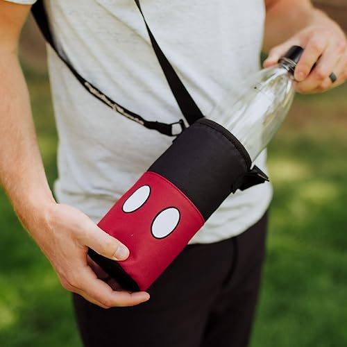 Miniatura 4 de Picnic TIME Disney Mickey Mouse Shorts Shorts Bottle Cooler, Water Bottle Holder, Insulated Water Bottle Cooler Bag, (Black with Red Pattern)