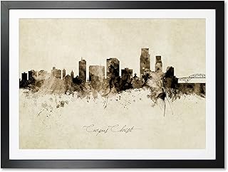 Corpus Christi Texas United States Skyline Art Print (A3 Framed) -9189