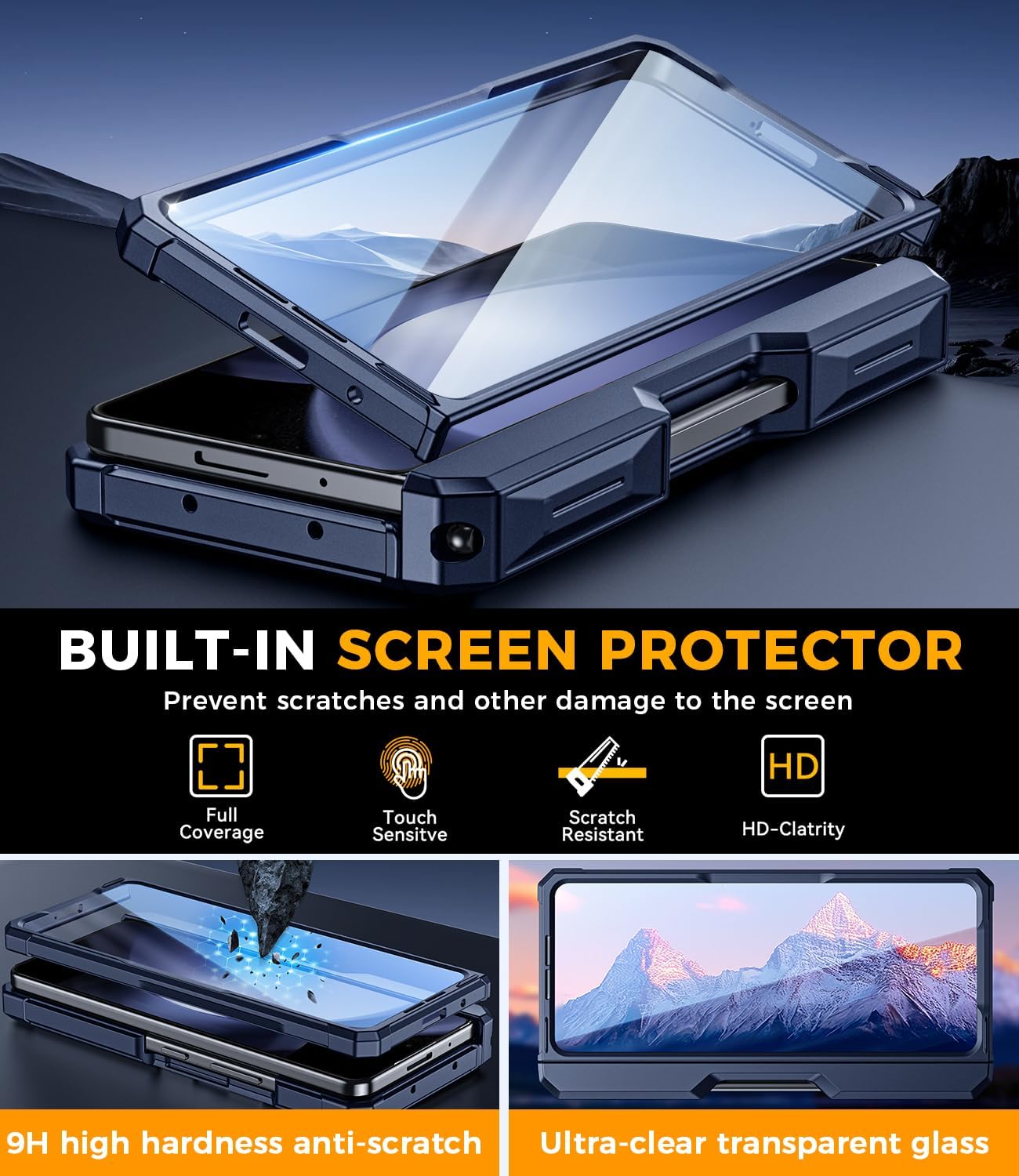 Professional Heavy-Duty Case for Galaxy-Fold-5: 360° Full-Body Protection with Hinge Cover, Magnetic Kickstand & S Pen Holder | Magsafe Compatible | for Samsung z fold 5 5G（2023） thumbnail