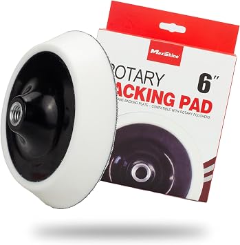 Maxshine 6 Universal Rotary Polisher Backing Pad 150mm Hook & Loop Plate with 5/8 Thread Professional Car Detailing Accessory for Buffing, Polishing, Paint Correction & Glossy Finish