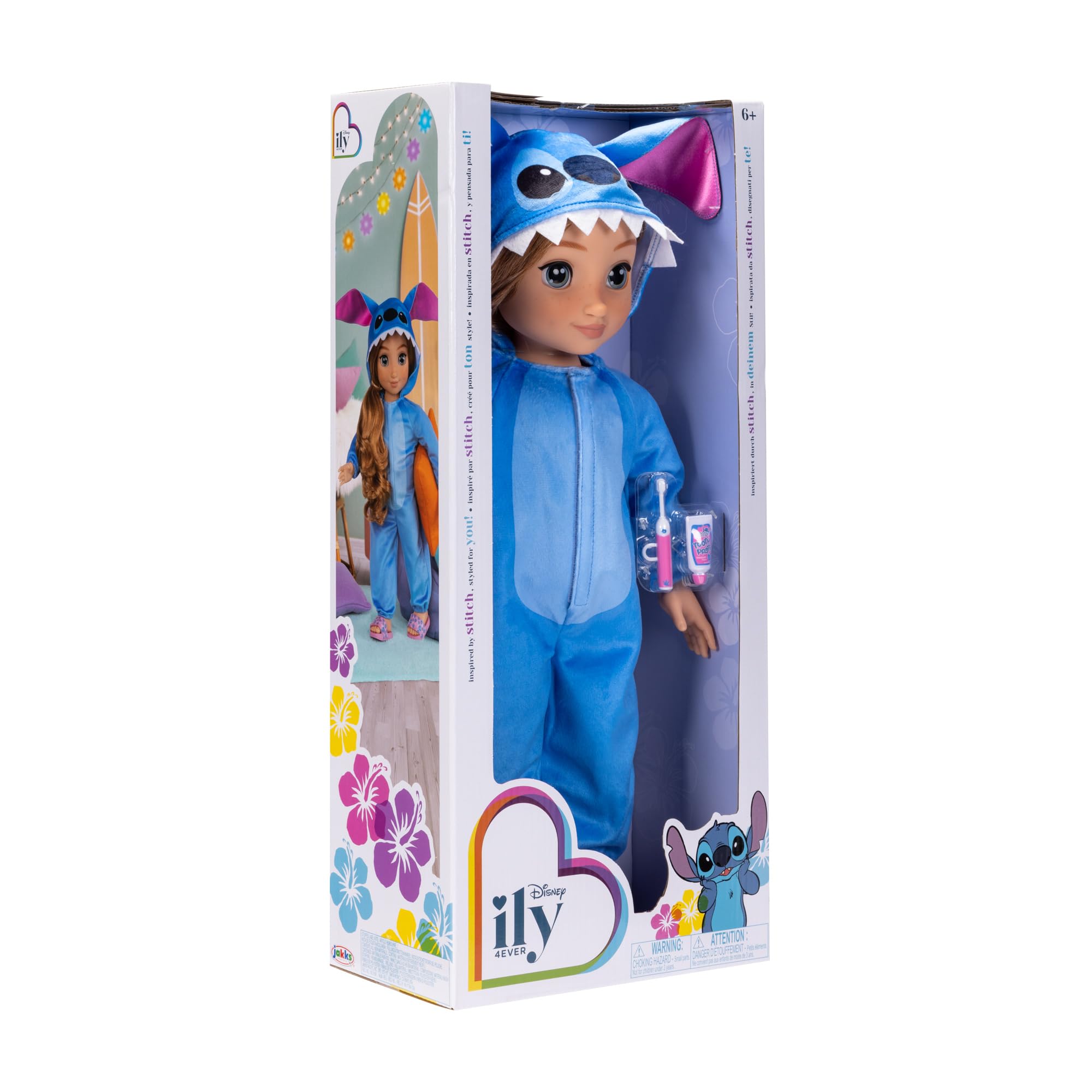 Disney Store Muñeca Fashion Inspirada en Stitch de 45 cm con Accesorios, Cepillo de Dientes, Pasta de Dientes de Juguete y Zapatitos - Muñecas Disney para Niñas 6 Años +, Strawberry Blonde Doll