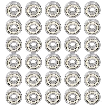 30Pcs 623ZZ Bearings Carbon Steel Bearing Guide Pulley 3 x 10 x 4mm Double Shield Deep Groove Miniature Ball Bearing for Rail Track Liner Motion System High Speed Silent Small Bearing