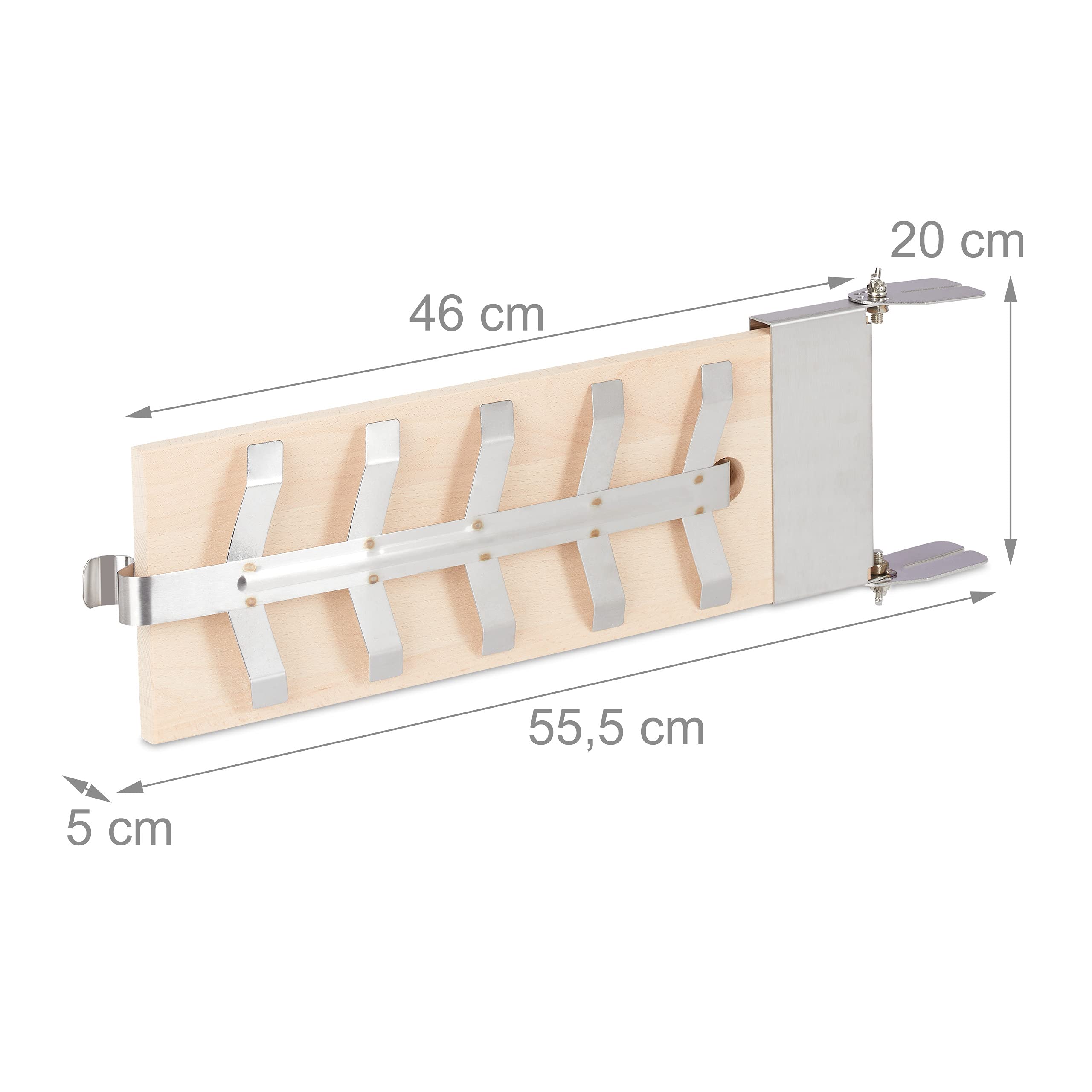 Relaxdays Planche à Saumon Lot de 2 Bois de Hêtre 46 x 15,5 cm avec Support pour Grillades