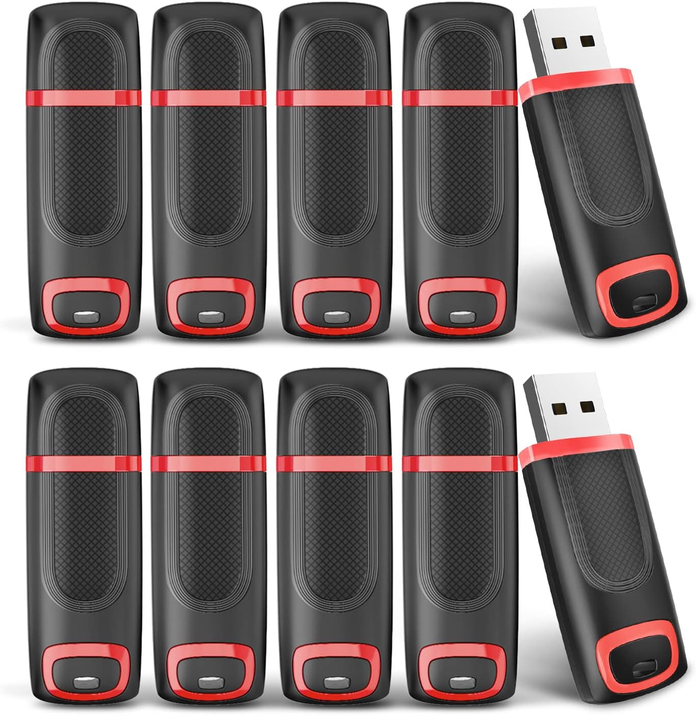 JUANWE 64GB USB Stick 10 pack USB 3.0, USB Flash Drive Up to 80MB/S, Memory Stick with LED Indicator, Cap Design Pen Drive 64GB For Data Storage, USB 3.0 Flash Drive for PC/Laptop