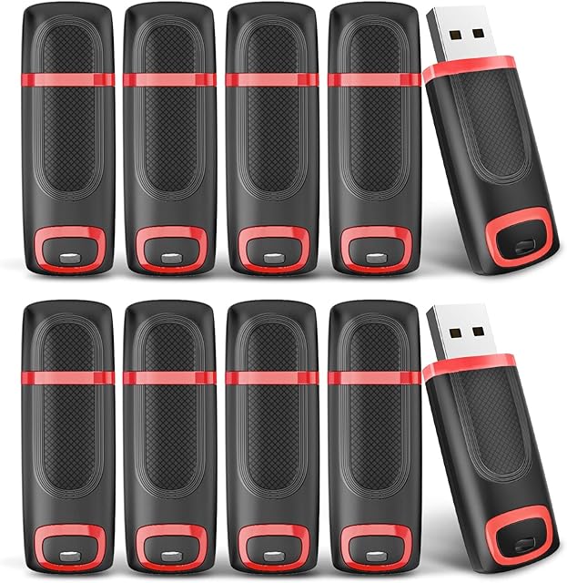 JUANWE 32GB USB Flash Drive 10 pack USB 3.0 Memory Stick, USB Stick Up to 80MB/S, Pen Drive For Data Storage, Cap Design 32GB USB 3.0LED Indicator Zip Drive, Jump Drive USB 3.0 Thumb Drive 32 GB