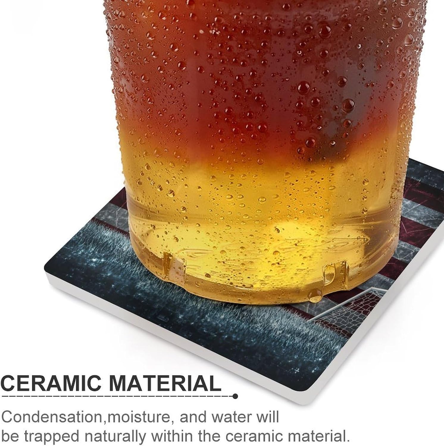 US Flag Soccers-Football Ceramic Coasters Square Drinks Coaster Coffee Table Decor Table Coaster for Home Bar
