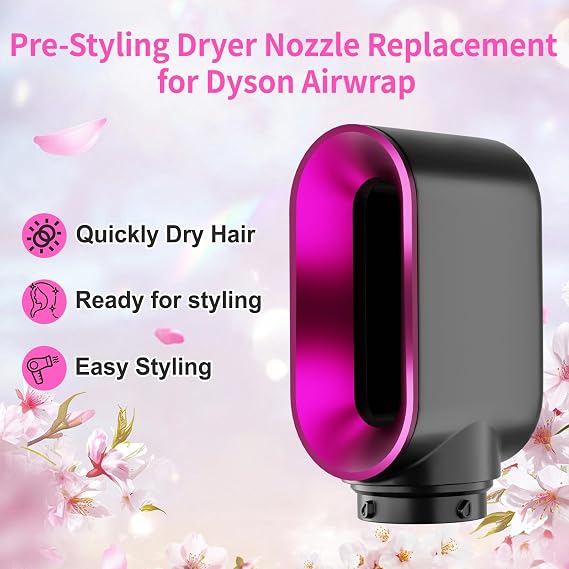 Pre-Styling Dryer Attachment for Dyson Airwrap HS01/HS05, Pre-Shaped Nozzle Replacement Attachment Compatible with Dyson Air wrap, Part NO.969759-01 Rose