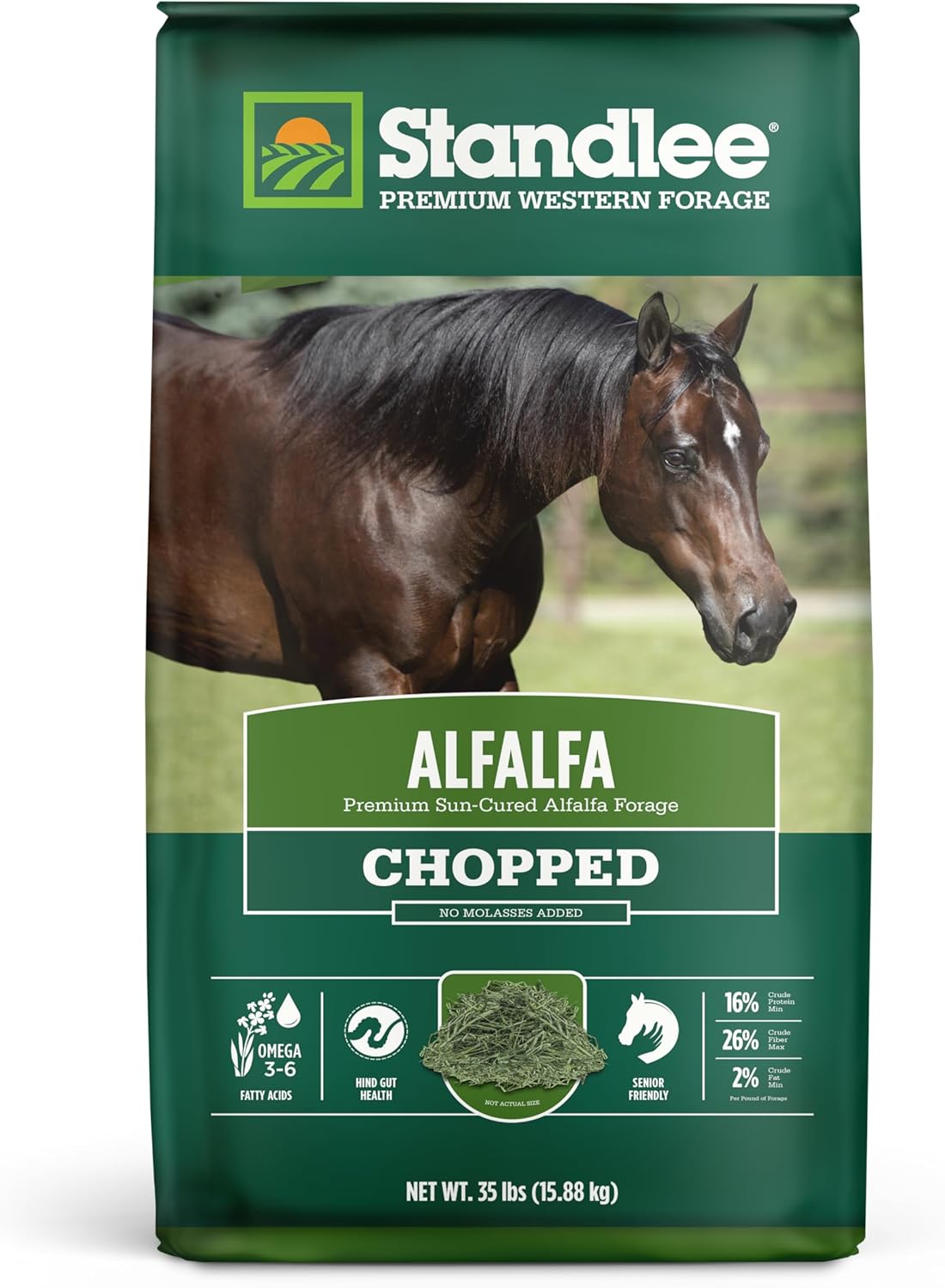 standlee Alfalfa Chopped Hay, Alfalfa Hay for Horses & Livestock, 35 lbs