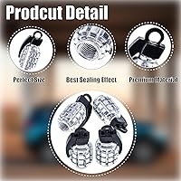 Vista 2 de 4 tapones de válvula de neumático de granada cromada, tapas de válvula de neumático de acero inoxidable para automóviles, camiones, SUV, Plateado