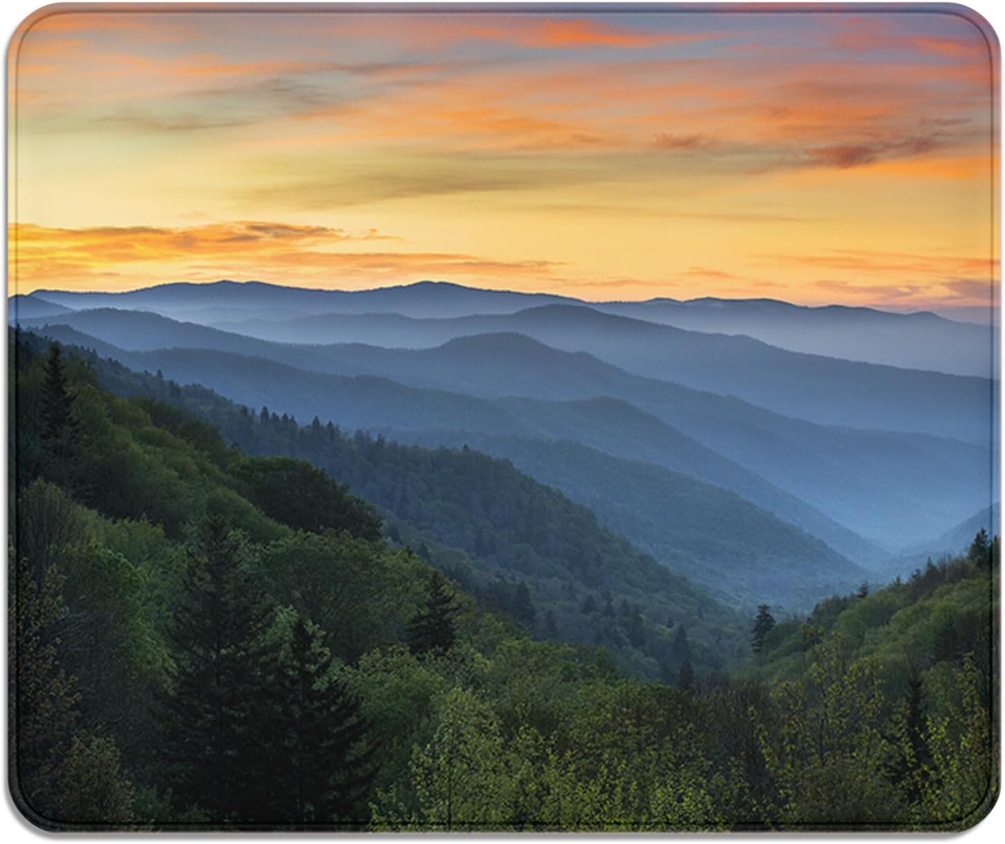 Great Smoky Mountains National Park Mouse Pad (9.5 X 7.9inch,3mm Thick), Non-Slip Rubber Base and Reinforced Lock Edges,Gaming Mouse Pad for Work, Game, Desk Mat, Desktop Decoration Office Laptop