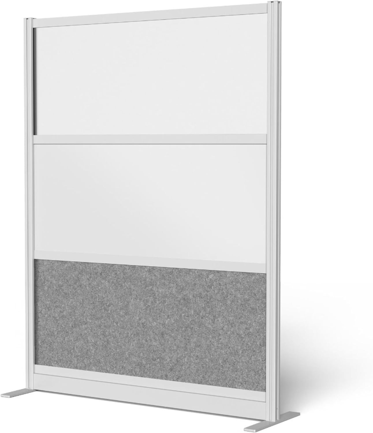 FSE 373-MW-5370-FWCGWG Modular Wall Room Divider System - Silver Frame - 53" x 70" Starter Wall - Wide Paneling