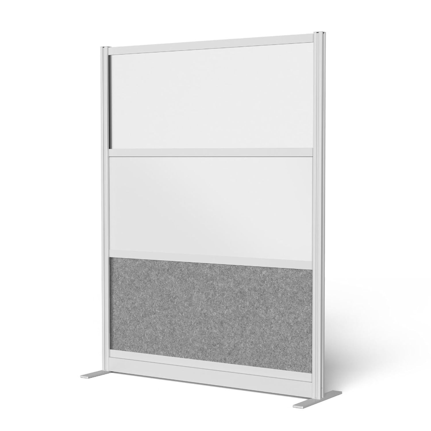 LUXOR MW-5370-FWCGWG Modular Wall Room Divider System - Silver Frame - 53" x 70" Starter Wall - Wide Paneling