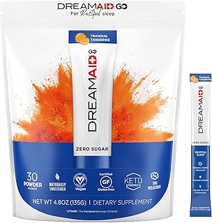 Sleep Aid Drink with Melatonin + Chamomile, DreamAid Helps Adults Fall Asleep Faster, Sleep Longer and Waking up Feeling Rejuvenated - Zero Sugar & Keto Friendly, 30 Count (Pack of 1)