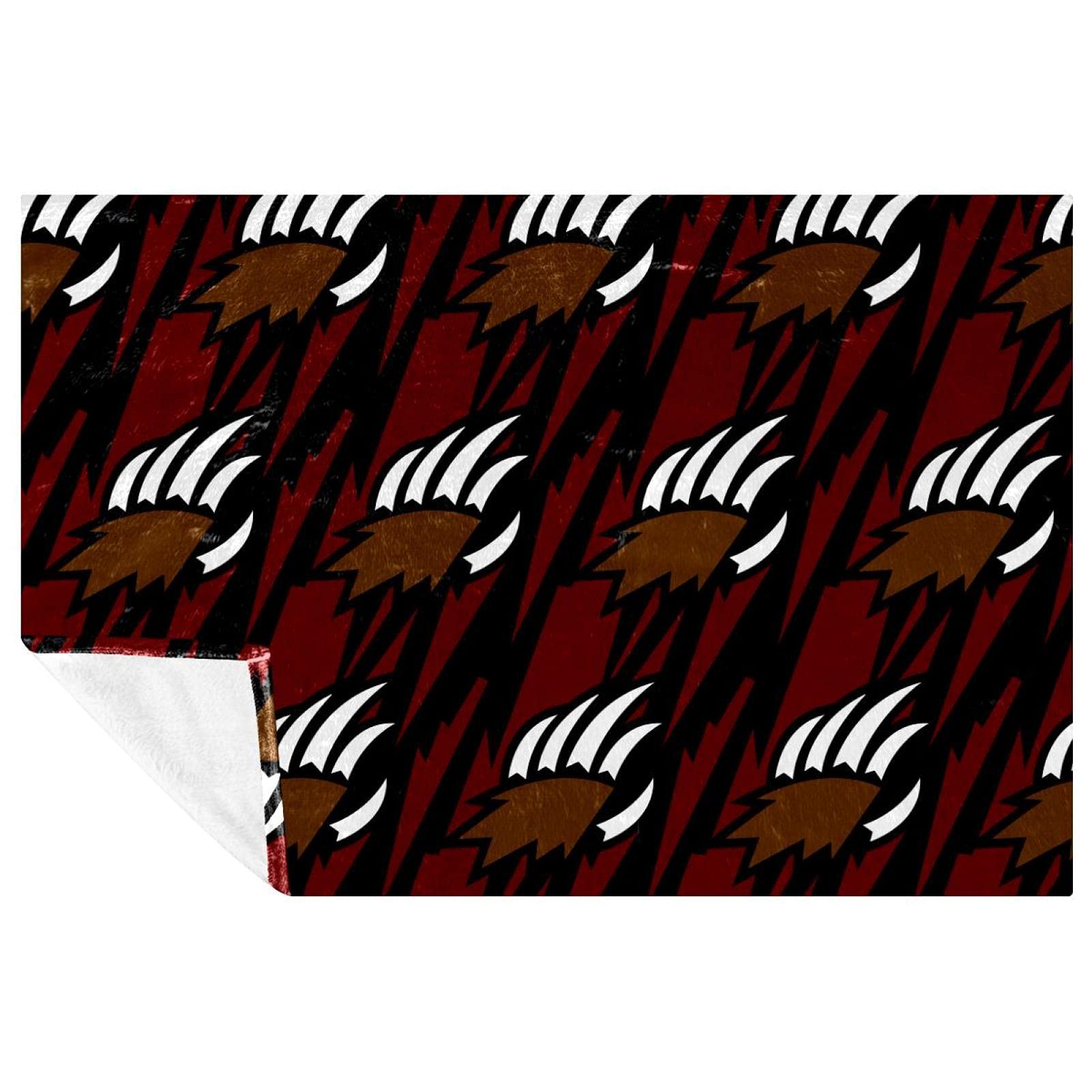 Couverture douce et chaude contre le froid, plaid 150x100 cm imprimé griffe d'ours pour lit