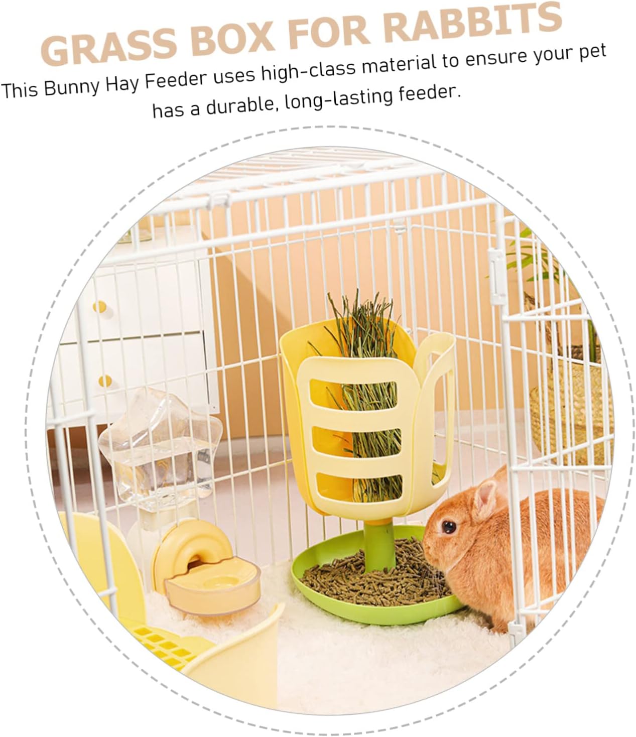balacoo Feeder Container Bunny Hay Holder Fence Design for Animals Easy to Install Non-deformable Material for and Guinea Pigs