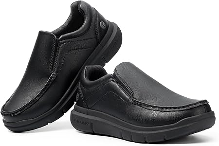 Amazon.com | FitVille Wide Slip on Shoes for Men Black Dress Shoes