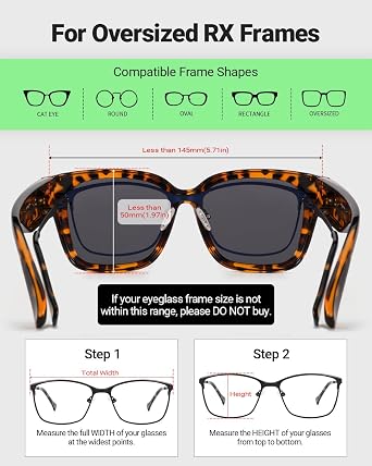 Meeloog Polarized Fit Over Sunglasses Womens, Oversized Square | TR90, UV Protection, Driving Street Style Ride Outdoor Recreation, Wear Lightweight Comfort, Square Shades