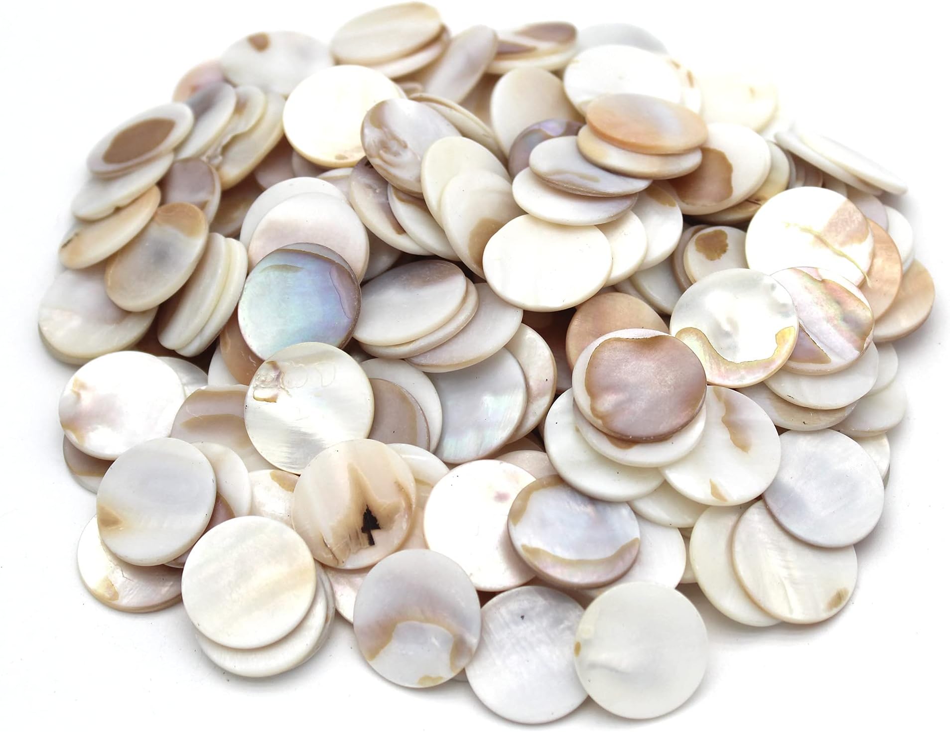 300 Pieces Round of Bulk Natural Mother of Pearl Mosaic Tiles, for Home Decoration and Handmade Crafts, Diameter 0.8"