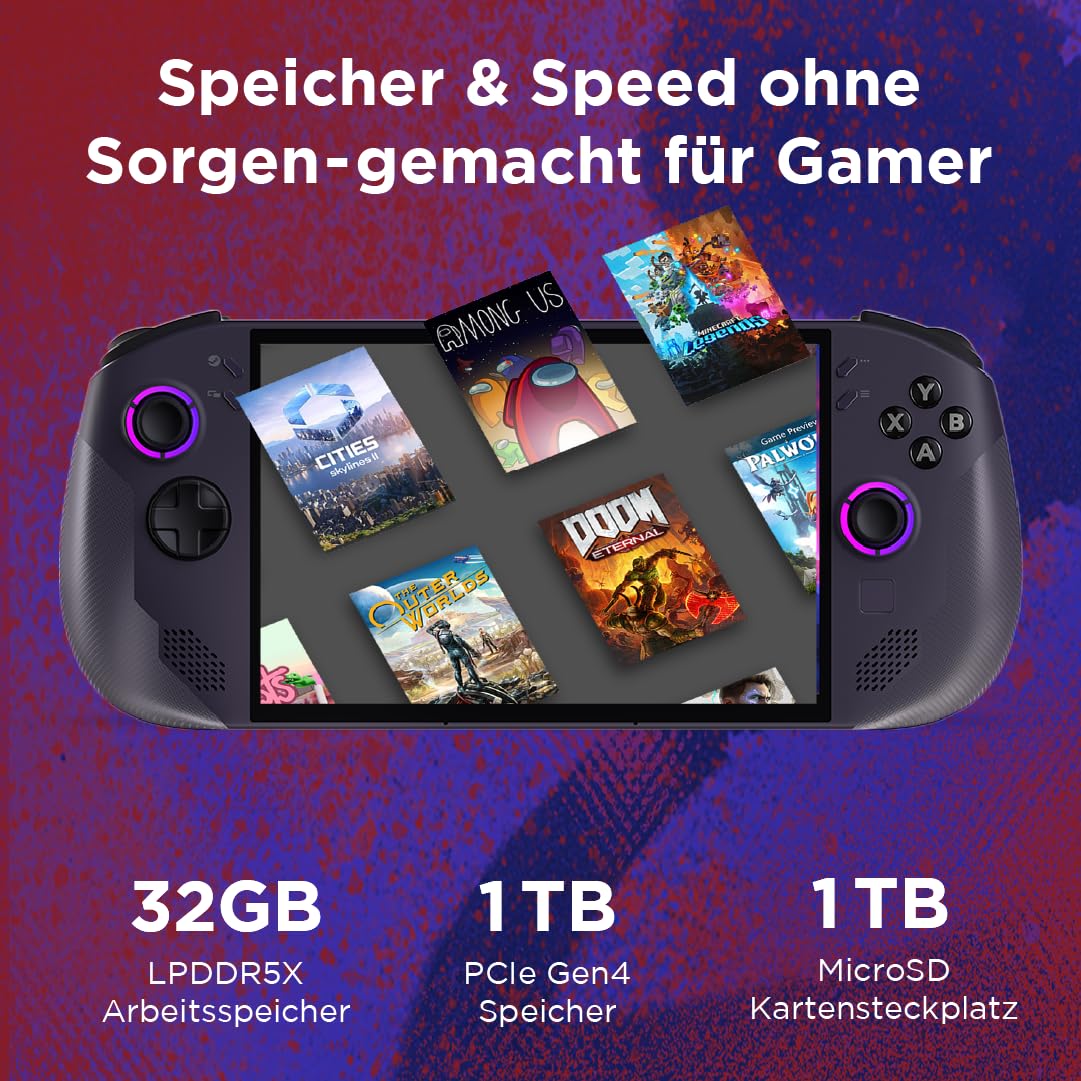 Lenovo Legion Go S Gaming Konsole | 8" WUXGA Display | AMD Ryzen Z2 Go | 32GB RAM | 1TB SSD | AMD Radeon Grafik | SteamOS | Nebula Nocturne schwarz