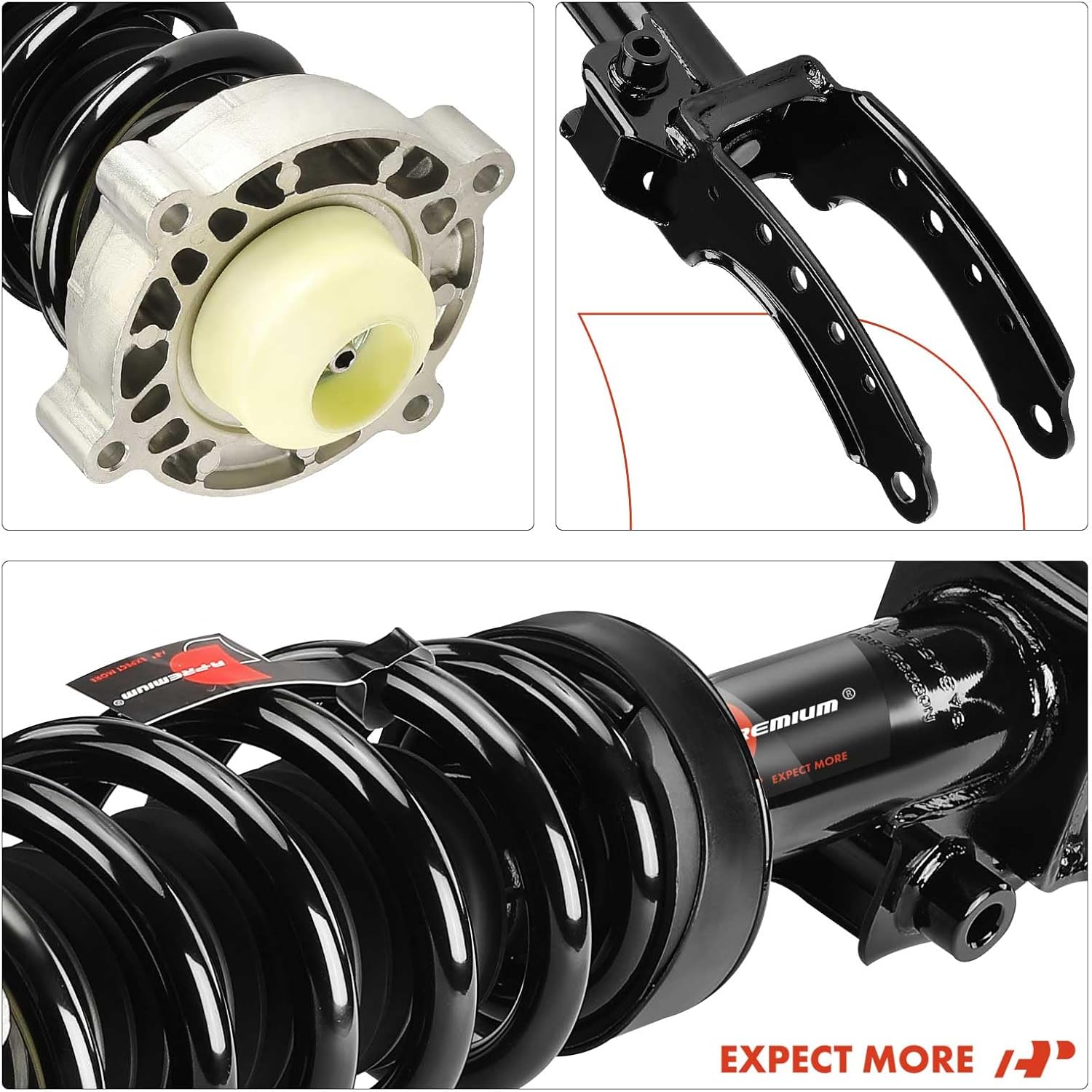 A-Premium Front Pair (2) Complete Strut and Coil Spring Assembly Compatible with Audi Q7 2007-2015 & Porsche Cayenne 2003-2006 2008-2010 & Volkswagen Touareg 2004-2010, Driver and Passenger Side