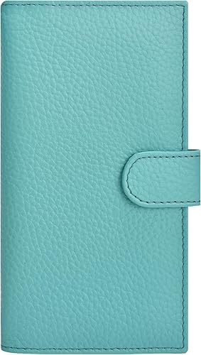 Oak Leathers Leather Checkbook Cover for Men & Women -RFID Slim Wallet Pen Holder Credit Card Gift Duplicate Checks Minimalist Design