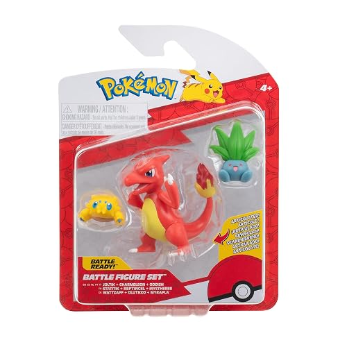 Pokémon PKW3894 - Juego de Figuras de Batalla - Wattzapf, Myrapla, Glutexo, Figuras Oficiales