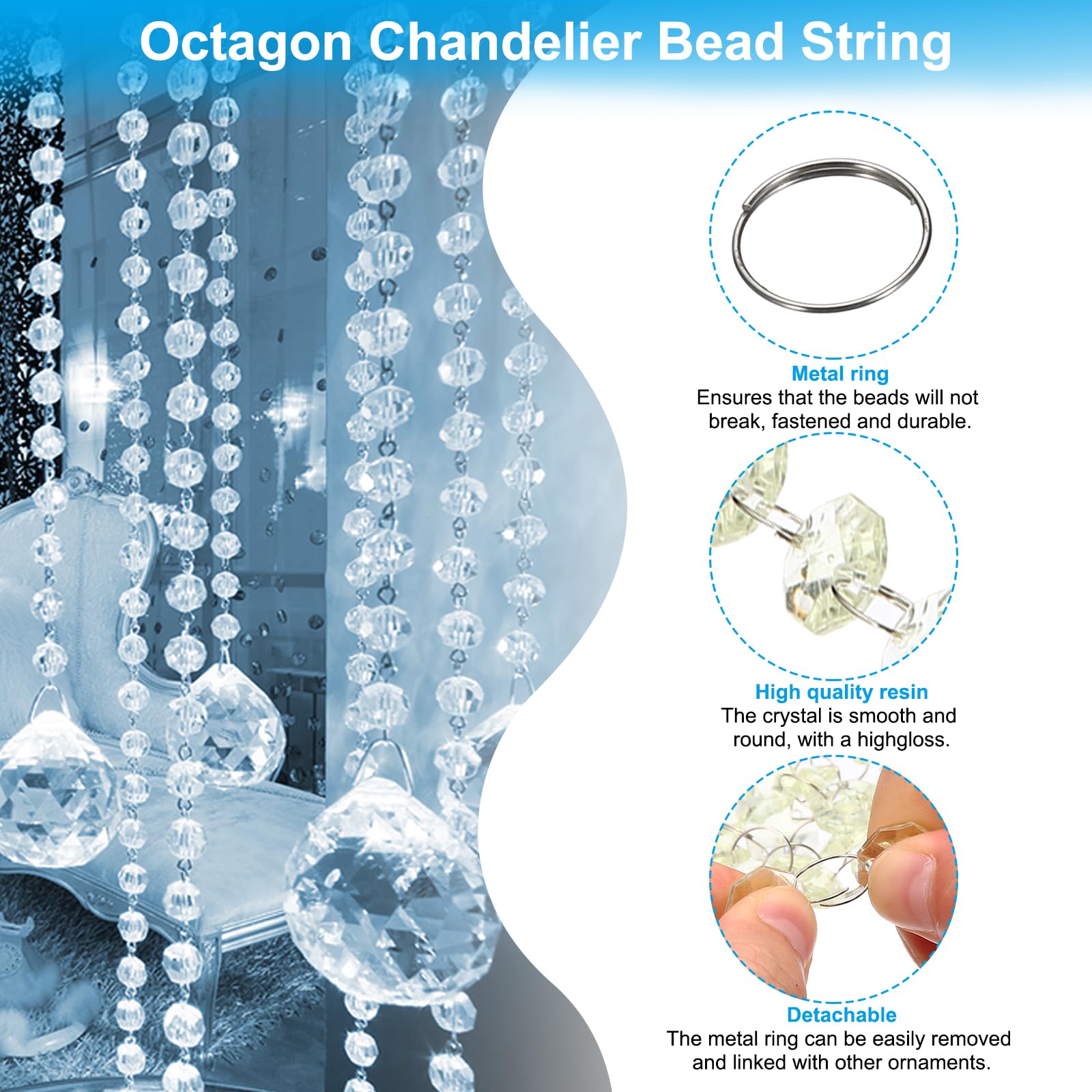 Antique Crystal Chandelier Parts Gorgeous 6.5ft AAA Cut Lead Crystal Prism  Chain For Chandeliers – Silver Finish Chandelier Garland, image size:1600x1600