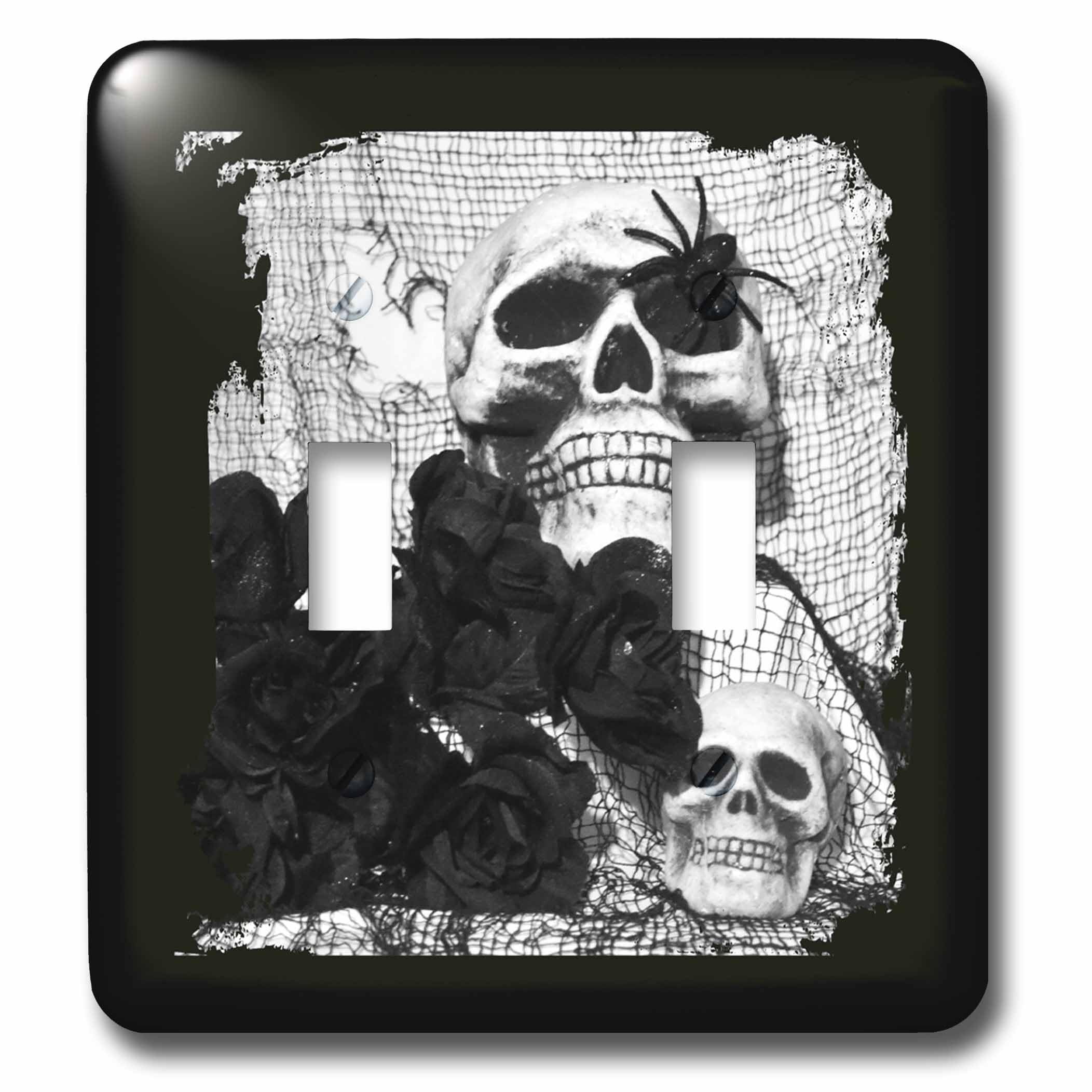 Interrupteur à baïonnette skulls noir et blanc pour remplacer vos plaques murales ternes