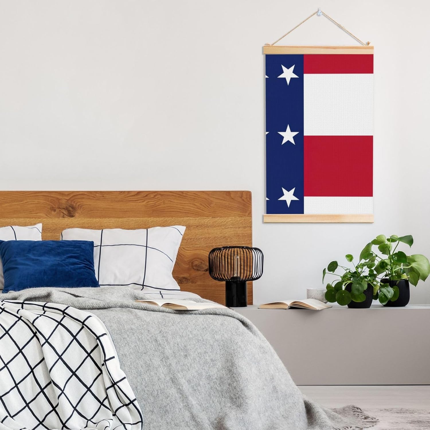Texas State Flag Print Poster Hanger,Hanging Poster, Poster Frame,Wood Poster Hanger, For Wall Hanging