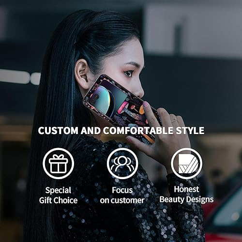 Vista 202 de Funda para Motorola Moto Razr Plus 2023 con protección de pantalla, cubierta trasera de policarbonato duro delgada y ultrafina con patrón de estante