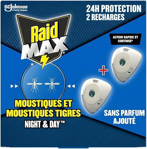 Recharges Night & Day sans parfum, lot de 2 Raid