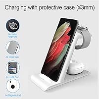 Vista 8 de Estación de carga inalámbrica para Samsung Cargador inalámbrico Galaxy S25 Ultra/S25/S24/S23/S22/S21/Note20/10/Fold7/Flip7 Galaxy Watch 7/6/5 Blanco