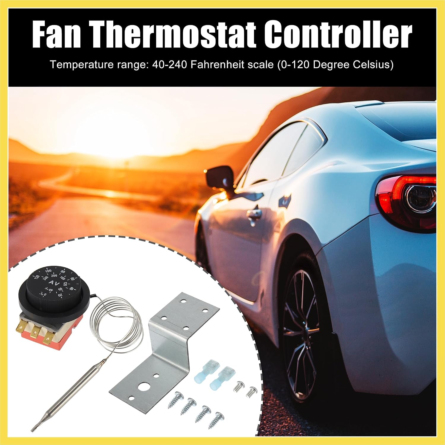 12V Electric Radiator Fan Thermostat Controller Kit Liquid Expansion Temperature Control Switch for Car Benefit