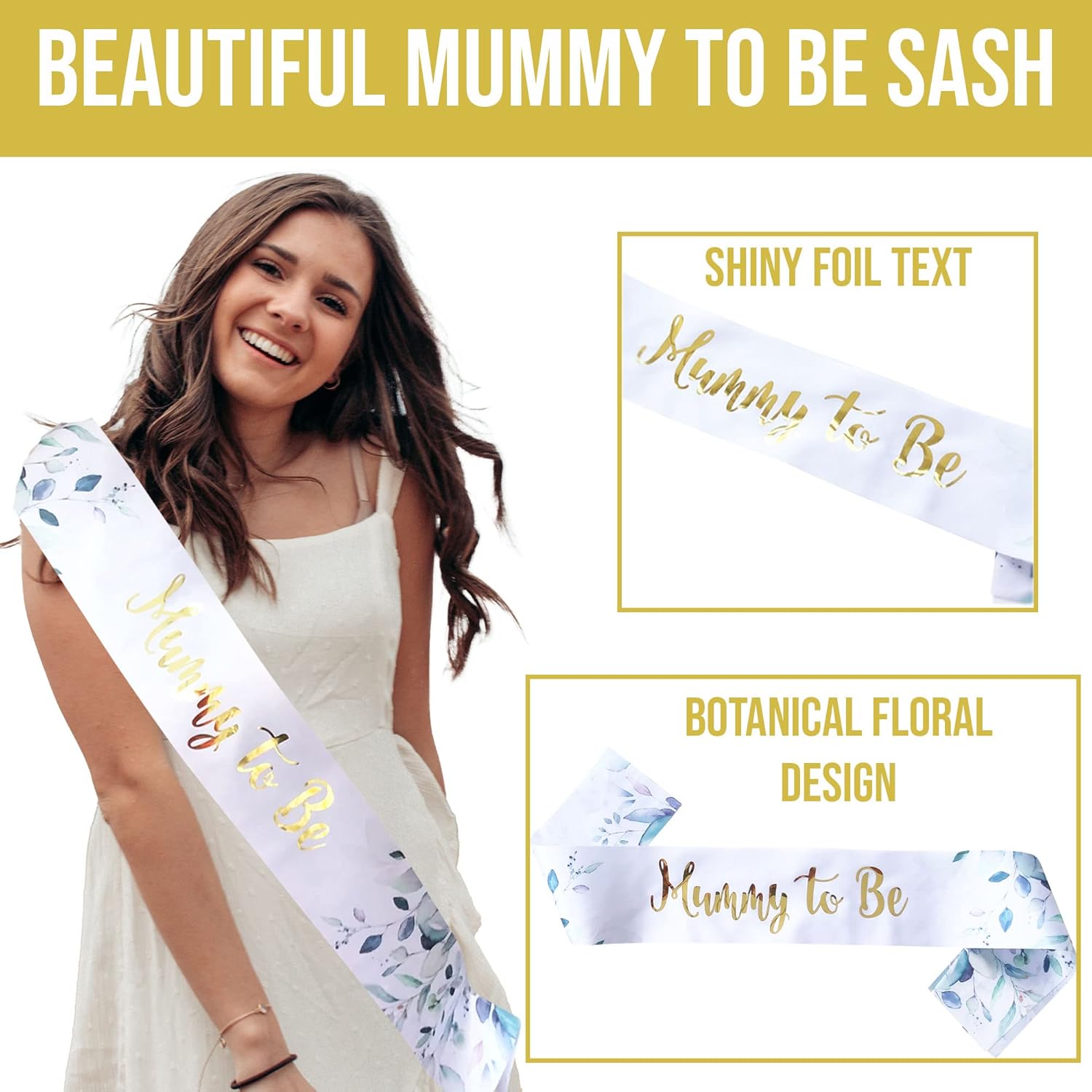 Baby Shower Unisex 24pcs Decoration Bundle Sage Green Gold - Neutral Gender Reveal Banner Garland, Bunting, Confetti, Latex Balloons And Sash For Mum To Be - Botanical Decor For... - Image 4