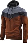 Mens Novelty Color Block Hoodies Cozy Sport Outwear